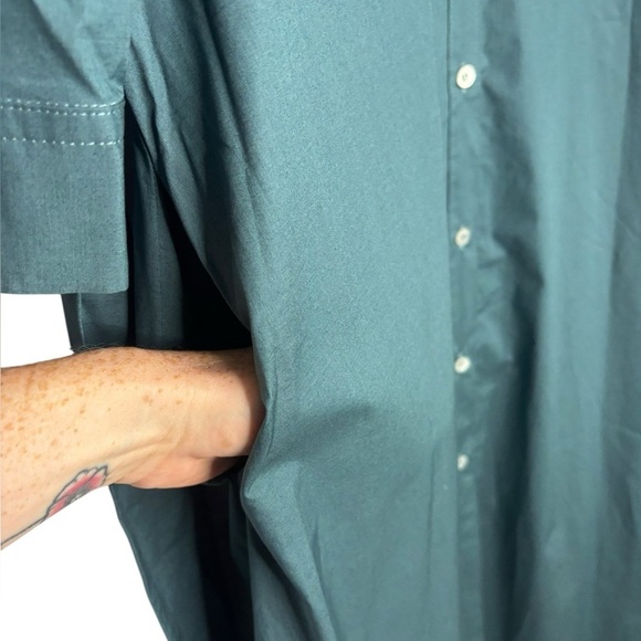 NWT Rosso35 Luxury Shirt Dress Midi in Teal Size 50 (US L) - Picture 14 of 16